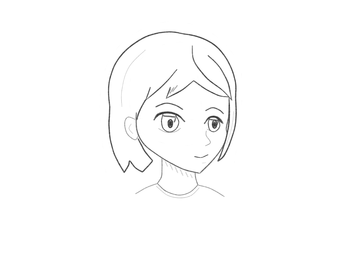 Turn a familiar anime head gently to the right.