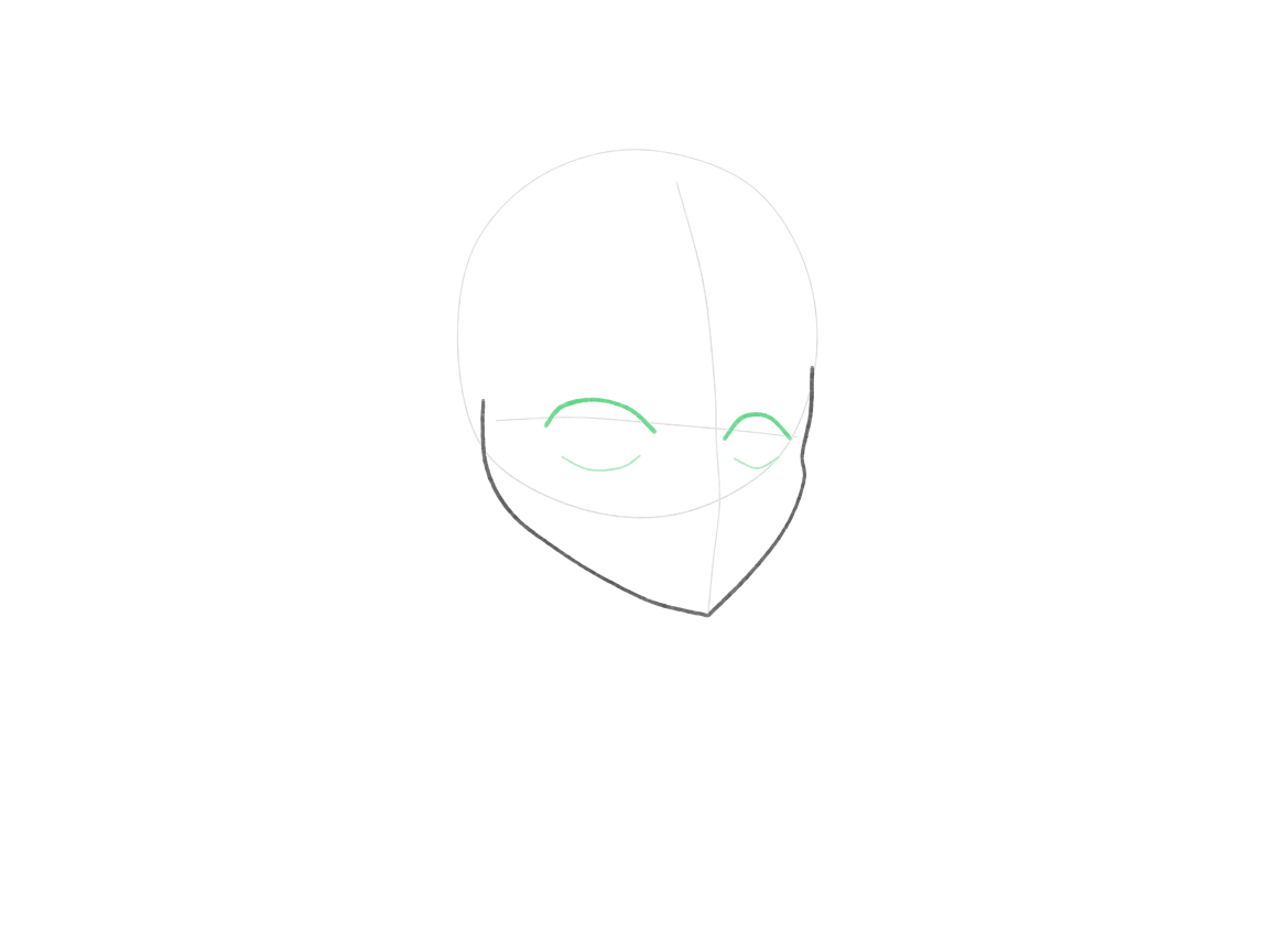 Place both eye envelopes in the turned face