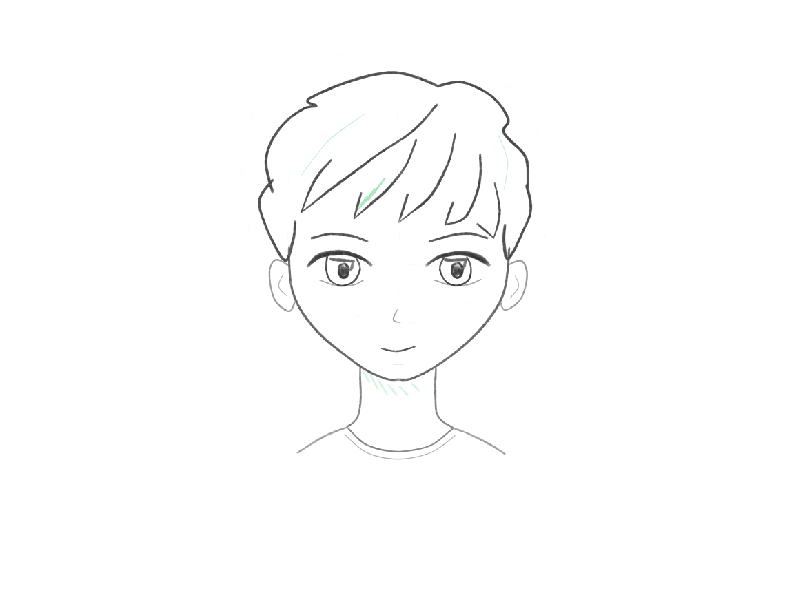 Separate hair masses with minimal accents