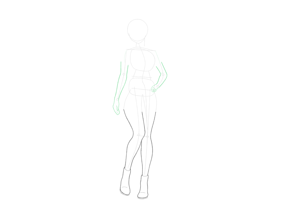 Shape both arms and visible hands