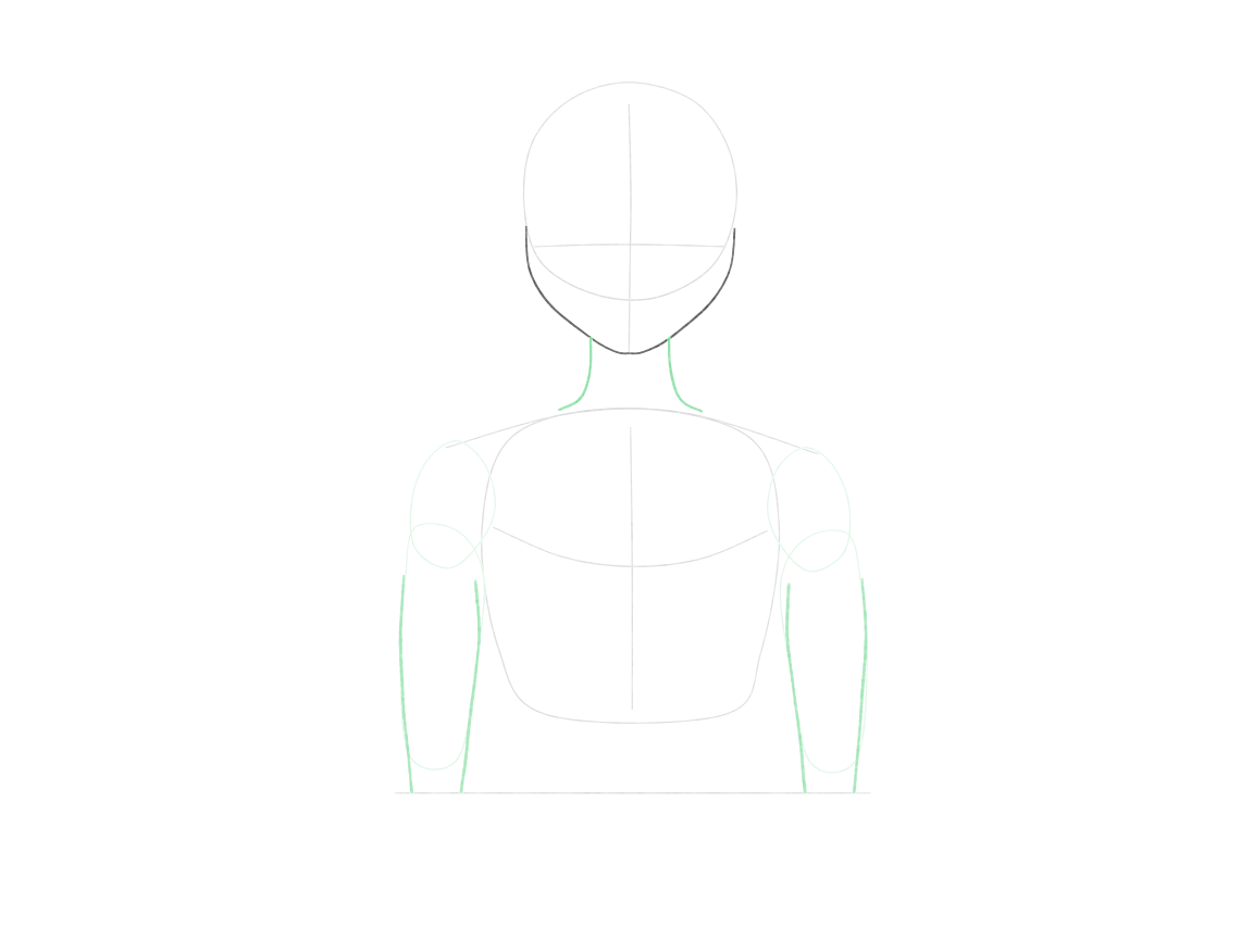 Build the neck, shoulders and upper arms