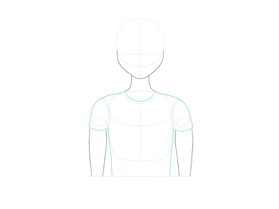 Fit a shirt around the body