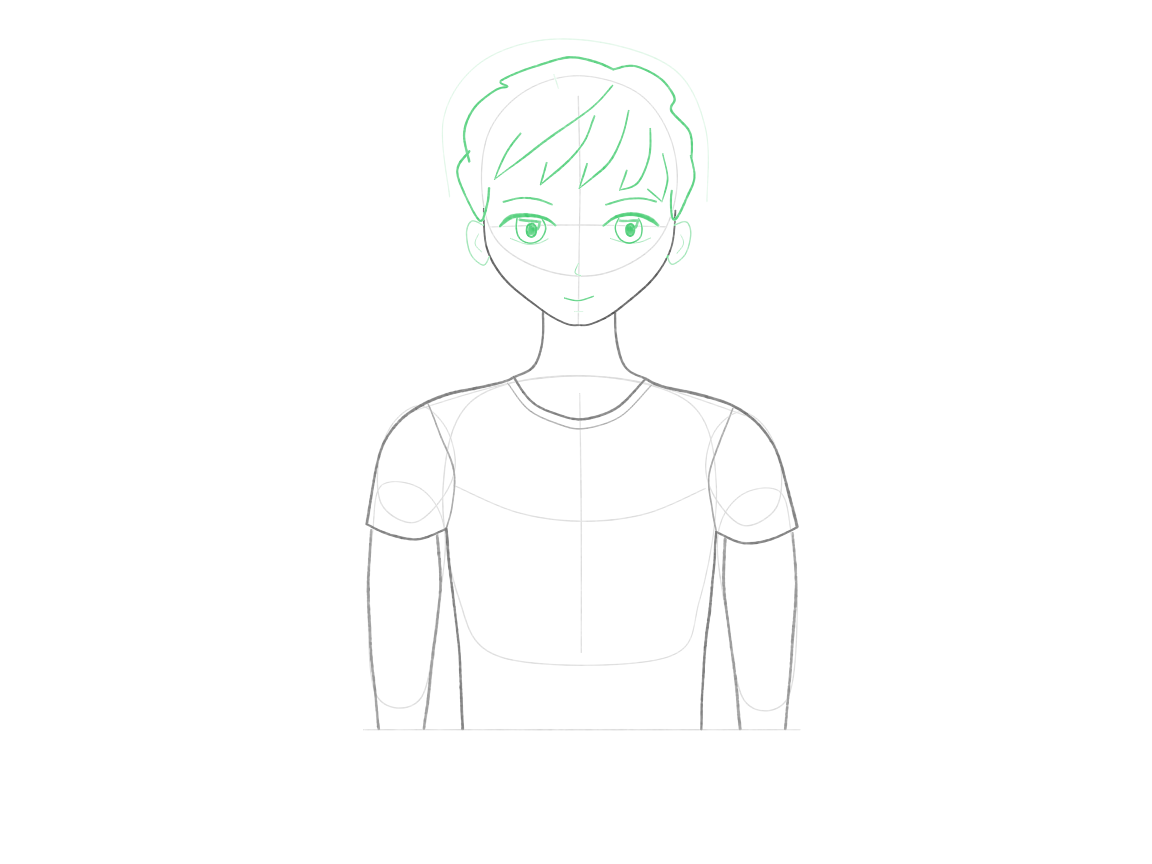 Complete the familiar face and hair