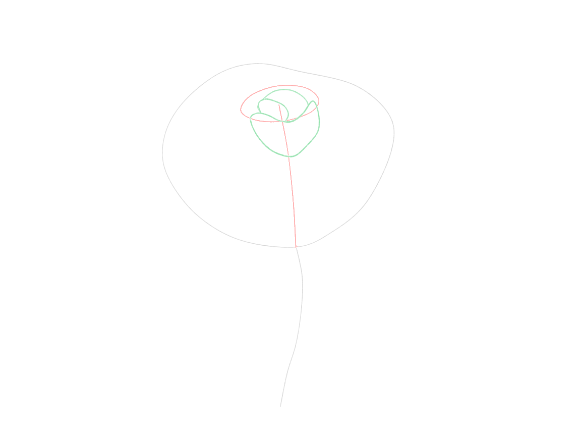 Draw a Partly Open Rose: checkpoint 2, construct the folded center