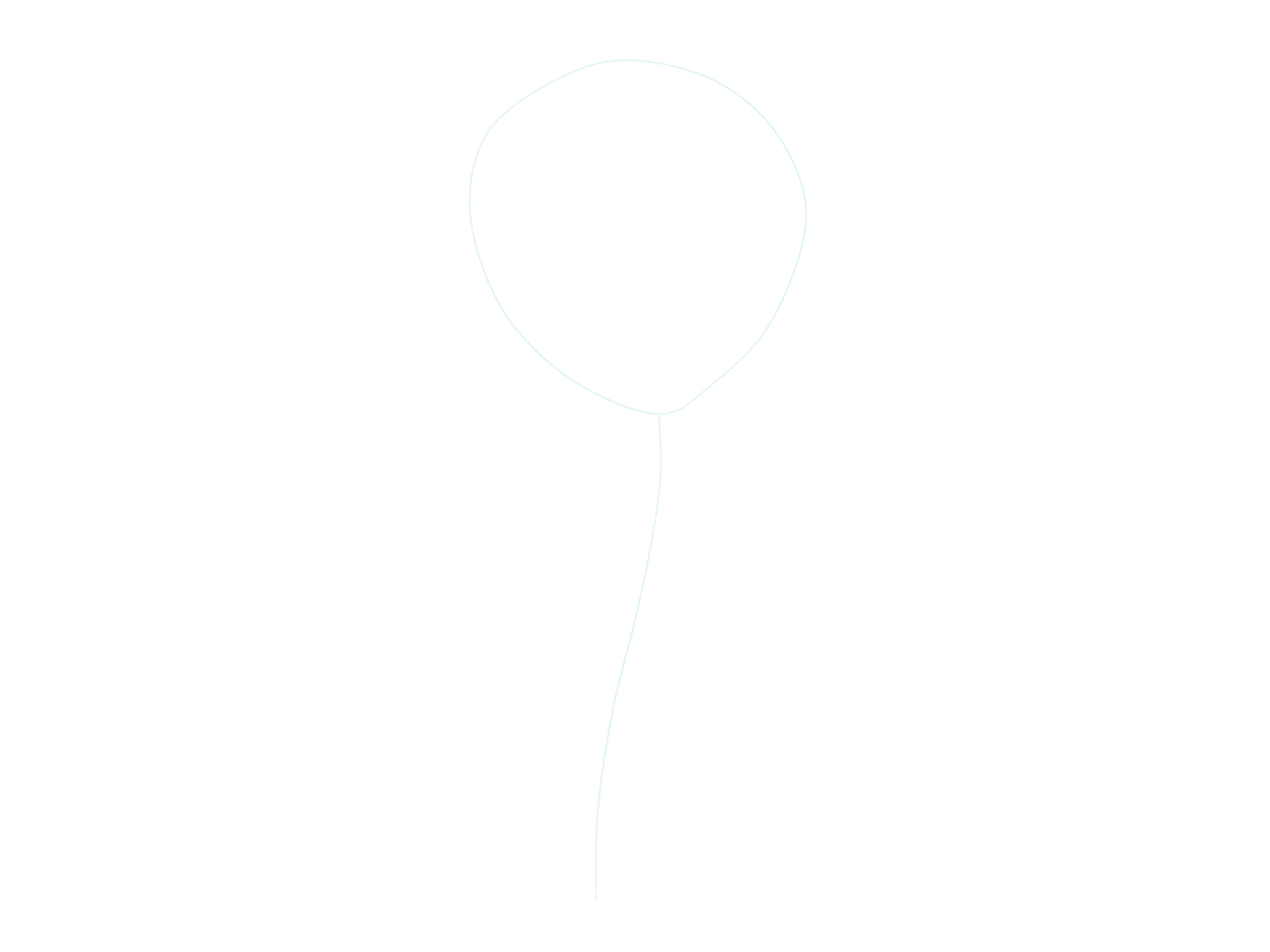 Draw a Tulip with Curving Leaves: checkpoint 1, place the flower cup and stem direction