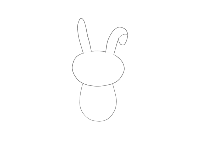 Draw a Cute Bunny with One Folded Ear: checkpoint 2, build two different ears