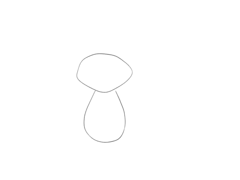 Draw a Cute Fox with a Sweeping Tail: checkpoint 1, establish the seated pose