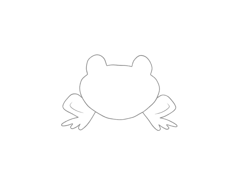 Draw a Frog on a Lily Pad: checkpoint 2, add the folded back legs