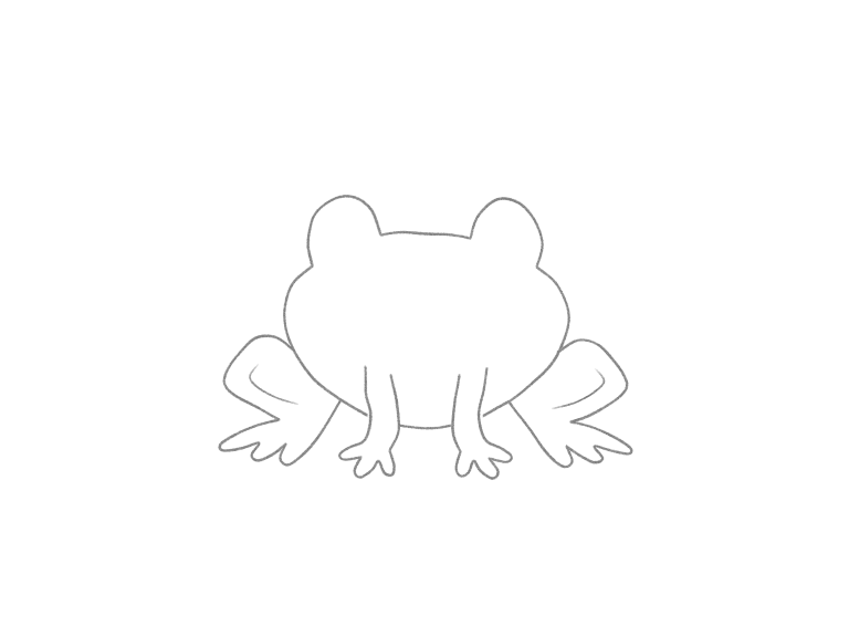 Draw a Frog on a Lily Pad: checkpoint 3, add the front legs and feet