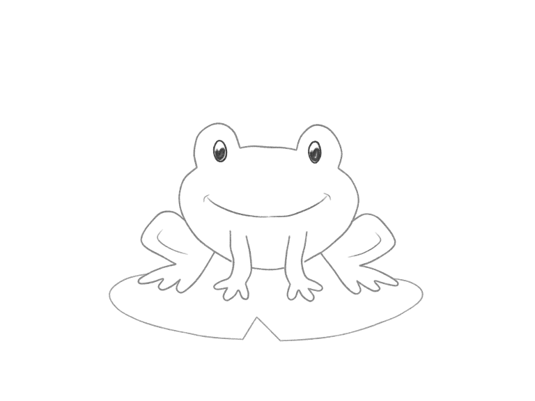Draw a Frog on a Lily Pad: checkpoint 4, add the face and lily pad