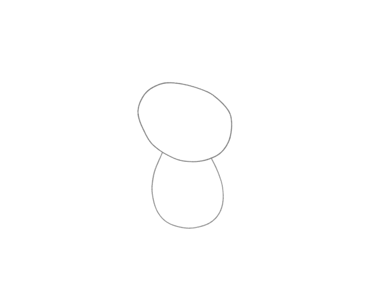 Draw a Curious Puppy: checkpoint 1, place the body and tilted head