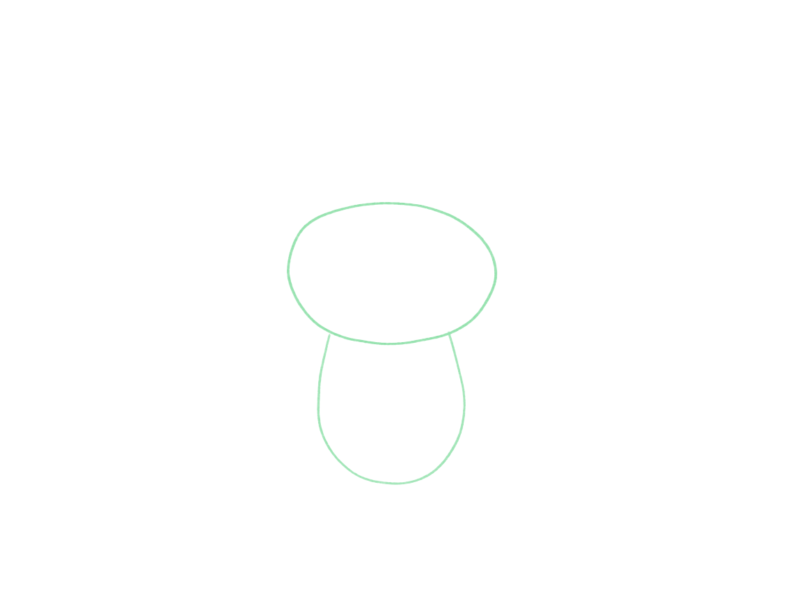 Draw a Cute Bunny with One Folded Ear: checkpoint 1, plan the head and body