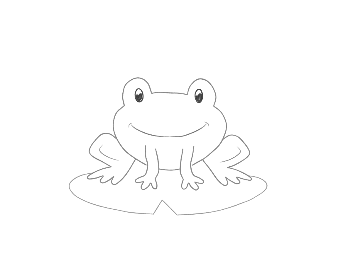 Draw a Frog on a Lily Pad: checkpoint 4, add the face and lily pad