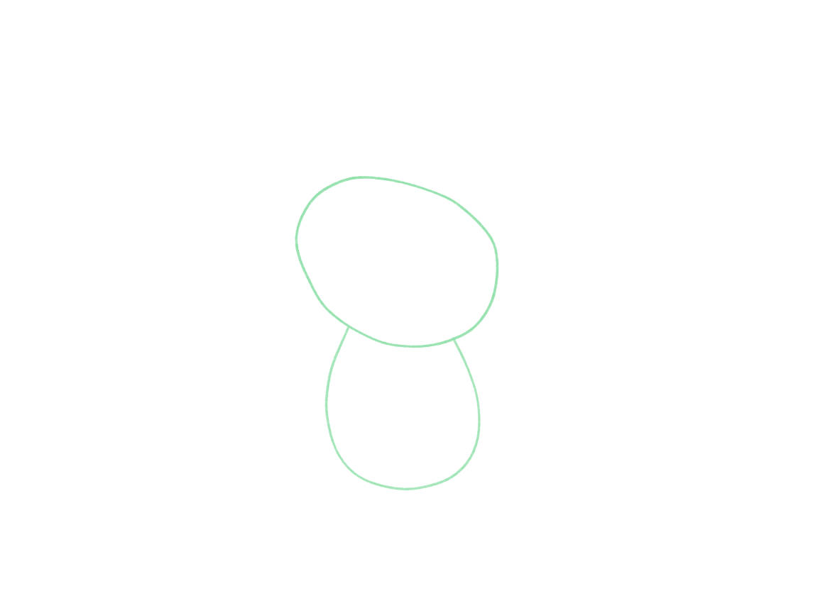 Draw a Curious Puppy: checkpoint 1, place the body and tilted head