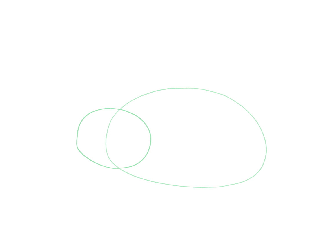 Draw a Cute Sleeping Cat: checkpoint 1, place the body and head